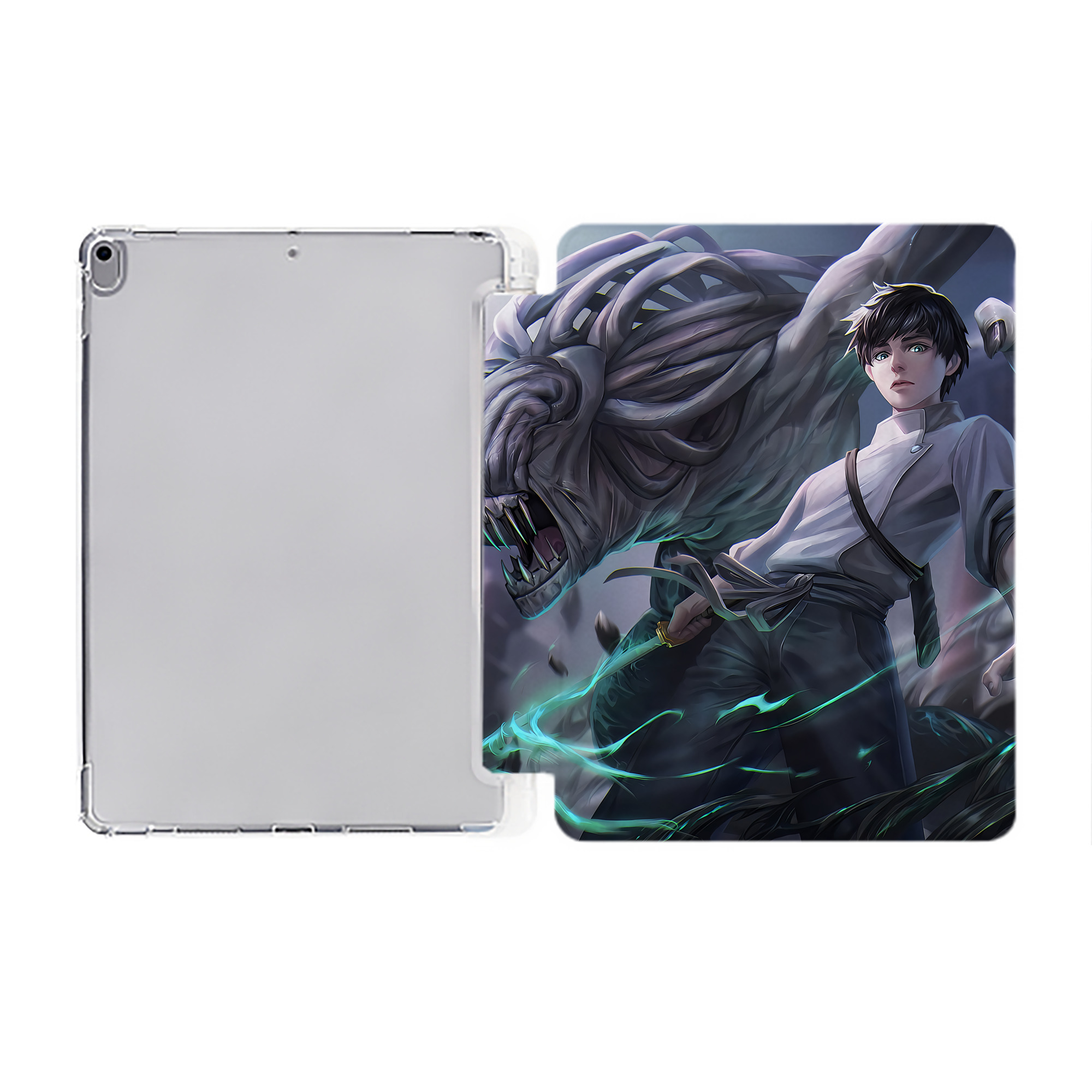 （画像用） 呪術廻戦 Jujutsu Kaisen IPad ケース ペン収納付き 三つ折りスタンド PUレザー×シリコン 対応機種9.5/10.5/10.9インチ